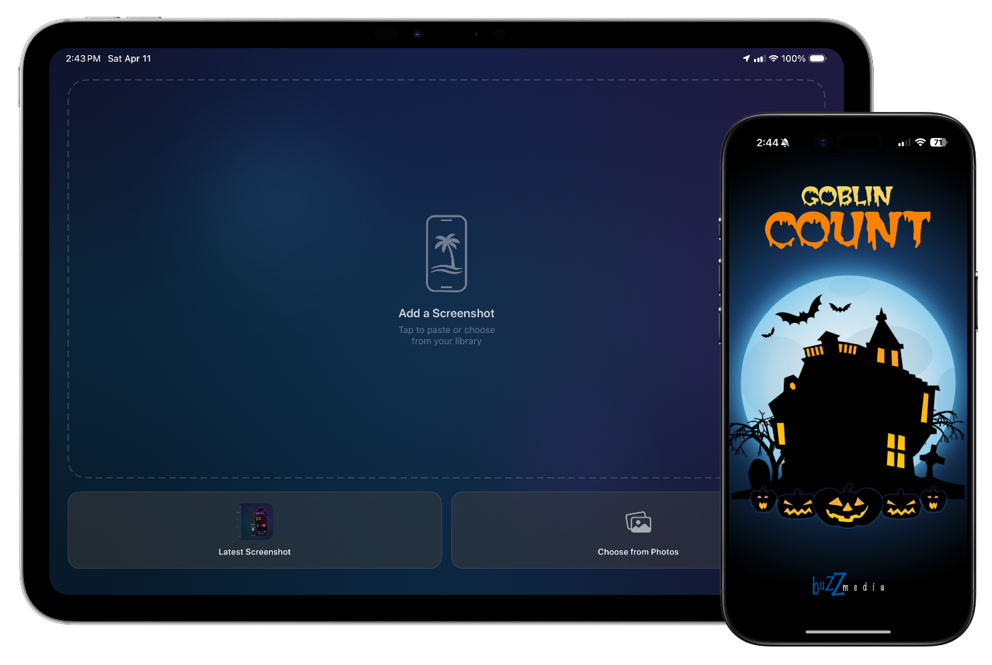 iPad and iPhone beautifully framed with Screenery
