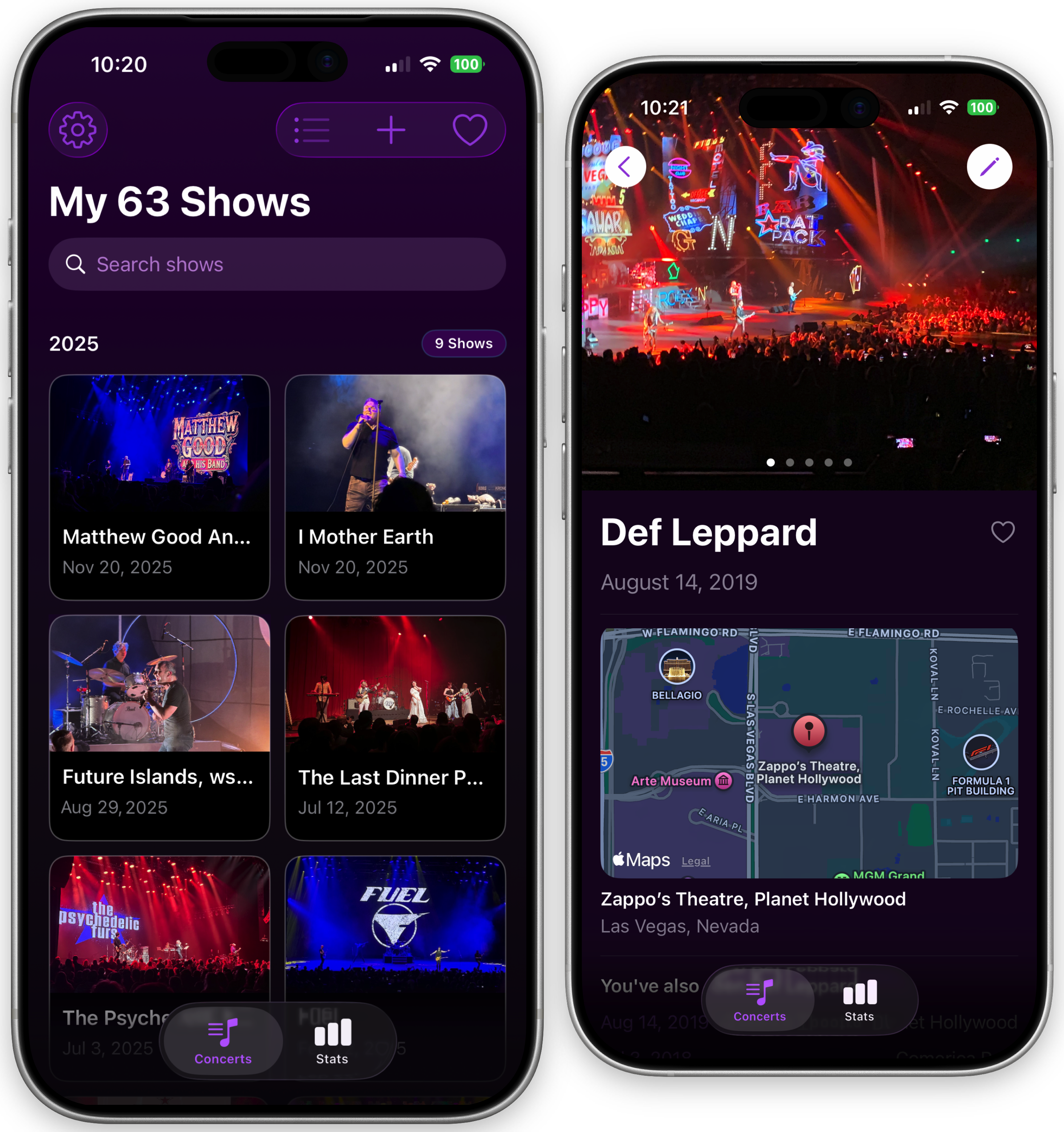 ShowSheets app screenshot